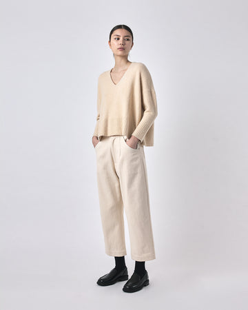 V-Neck Sweater - FW23 - Ivory Beige