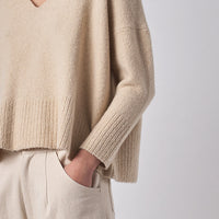V-Neck Sweater - FW23 - Ivory Beige