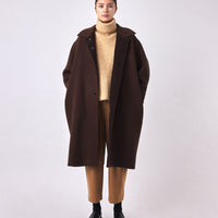 Cuffed Wool Coat - FW23 - Deep Walnut