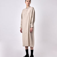 Relaxed Back Pleat Shirtdress - FW23 - Stone Beige