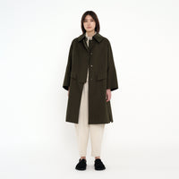 Slit Trench Coat - Olive