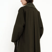 Slit Trench Coat - Olive