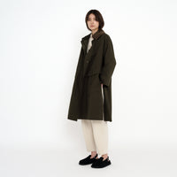 Slit Trench Coat - Olive