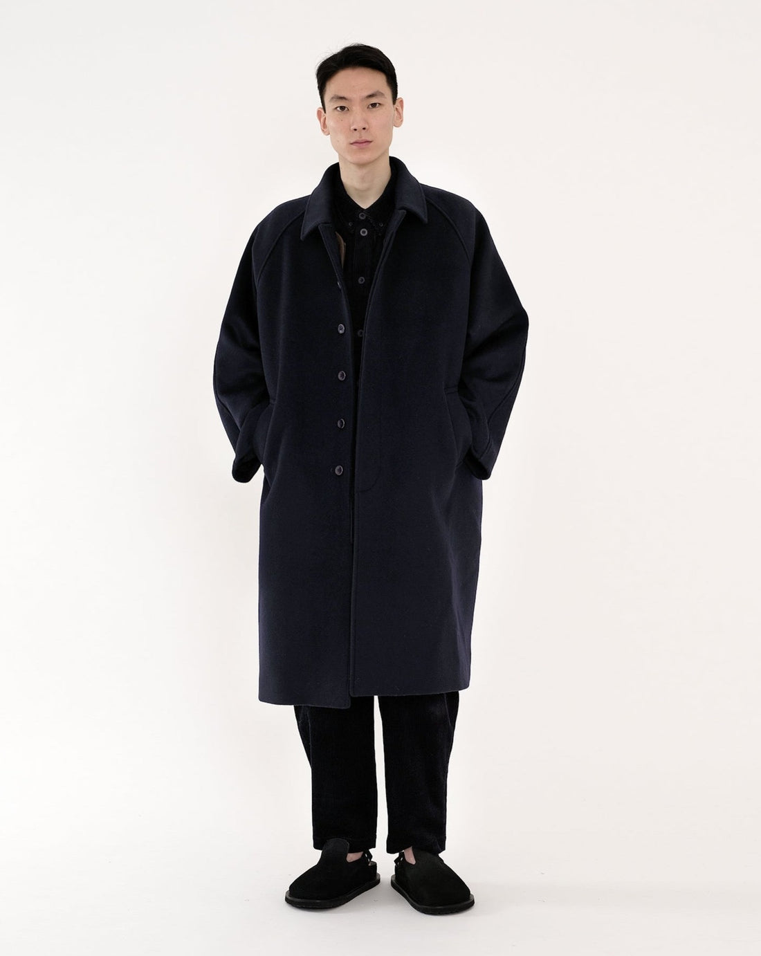 Winter Wool Duster - Navy