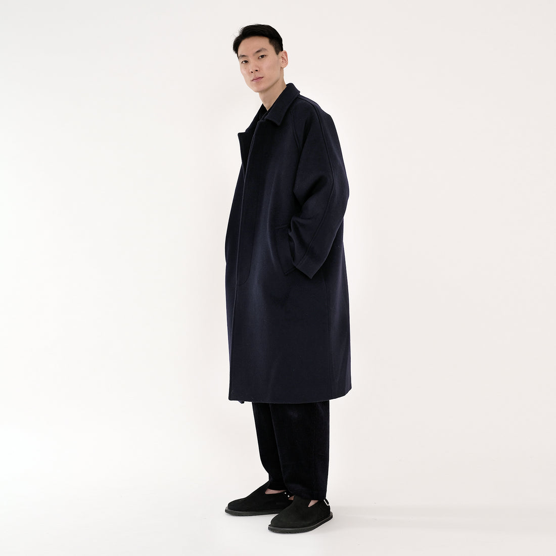 Winter Wool Duster - Navy