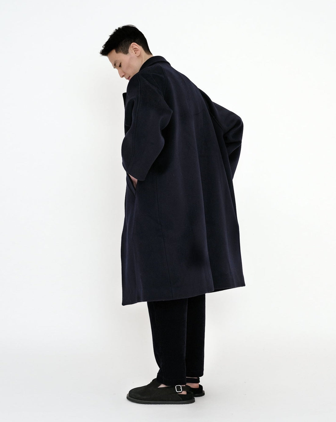 Winter Wool Duster - Navy