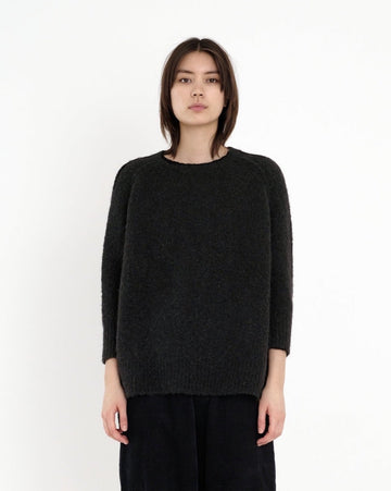 Airy Exposed Seams Sweater - Black