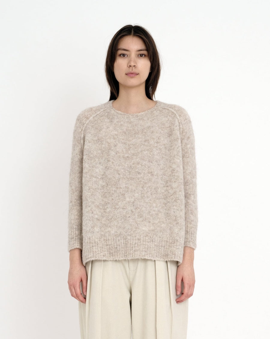 Airy Exposed Seams Sweater - Heather Dove