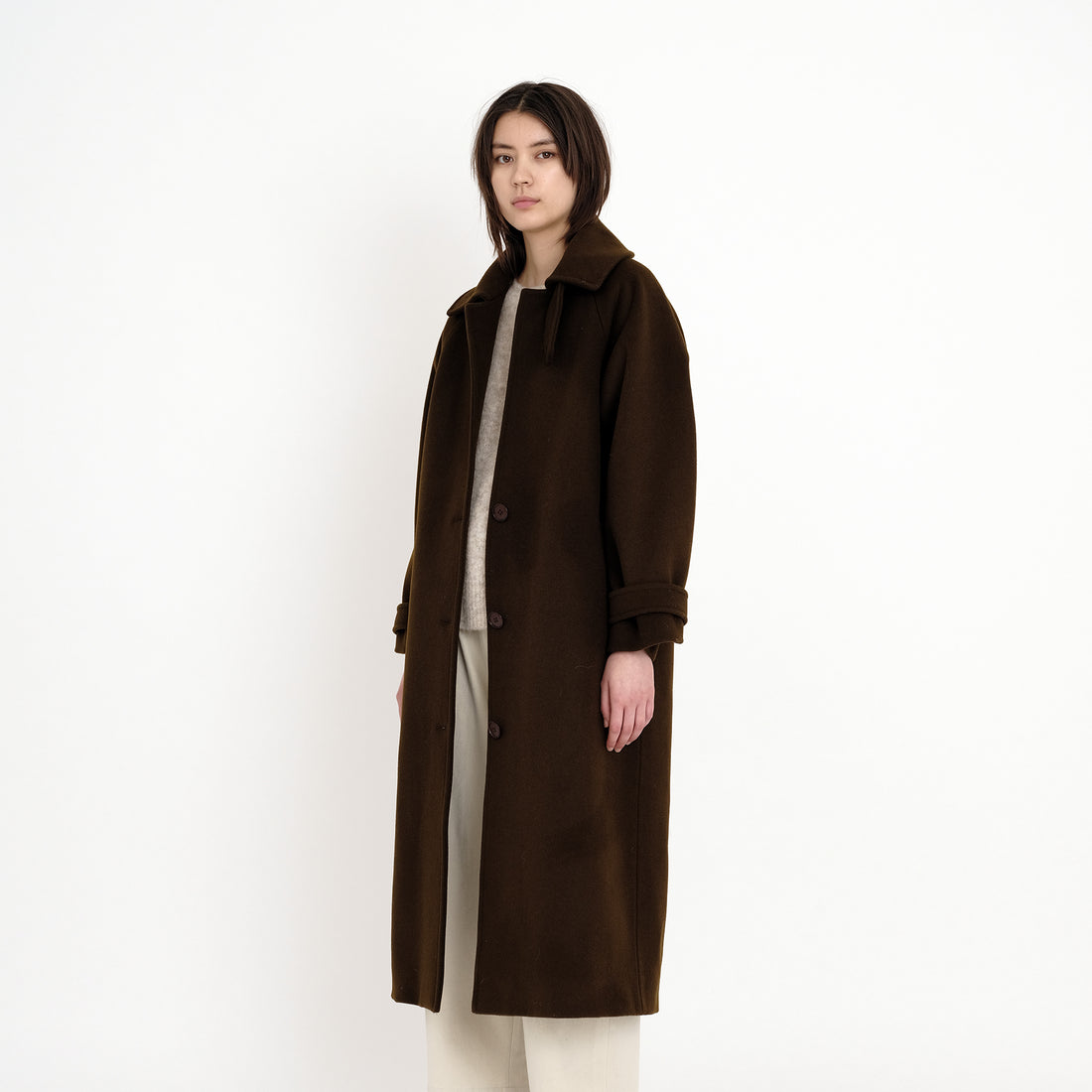 Balmacaan Wool Coat - FW22 - Deep Walnut