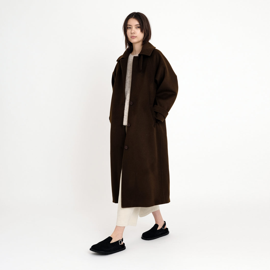 Balmacaan Wool Coat - FW22 - Deep Walnut