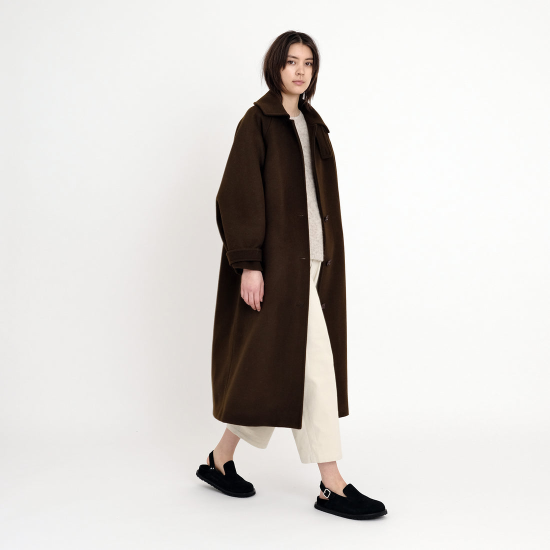 Balmacaan Wool Coat - FW22 - Deep Walnut