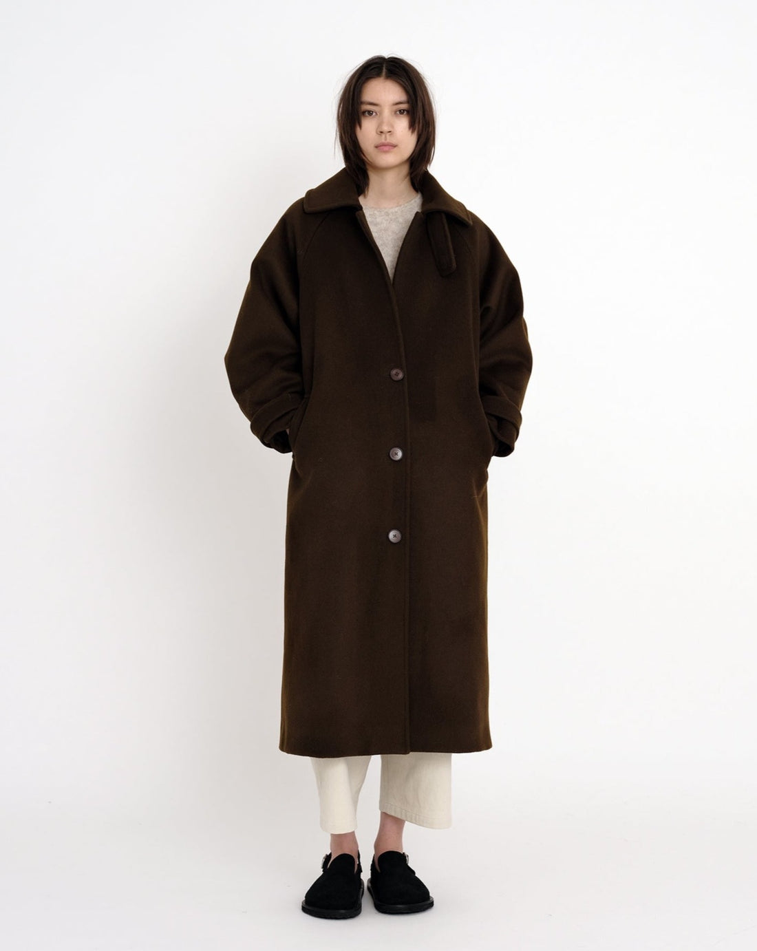 Balmacaan Wool Coat - FW22 - Deep Walnut