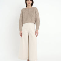 Chunky Cropped Sweater - Frizzy Oatmeal