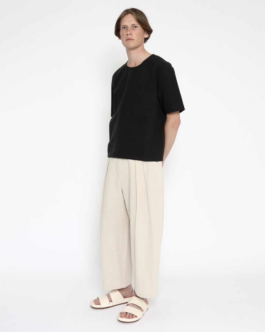 Signature Unisex Pleated Trouser - Oatmeal