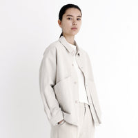 Signature Panel Pockets Shirt Jacket - Oatmeal