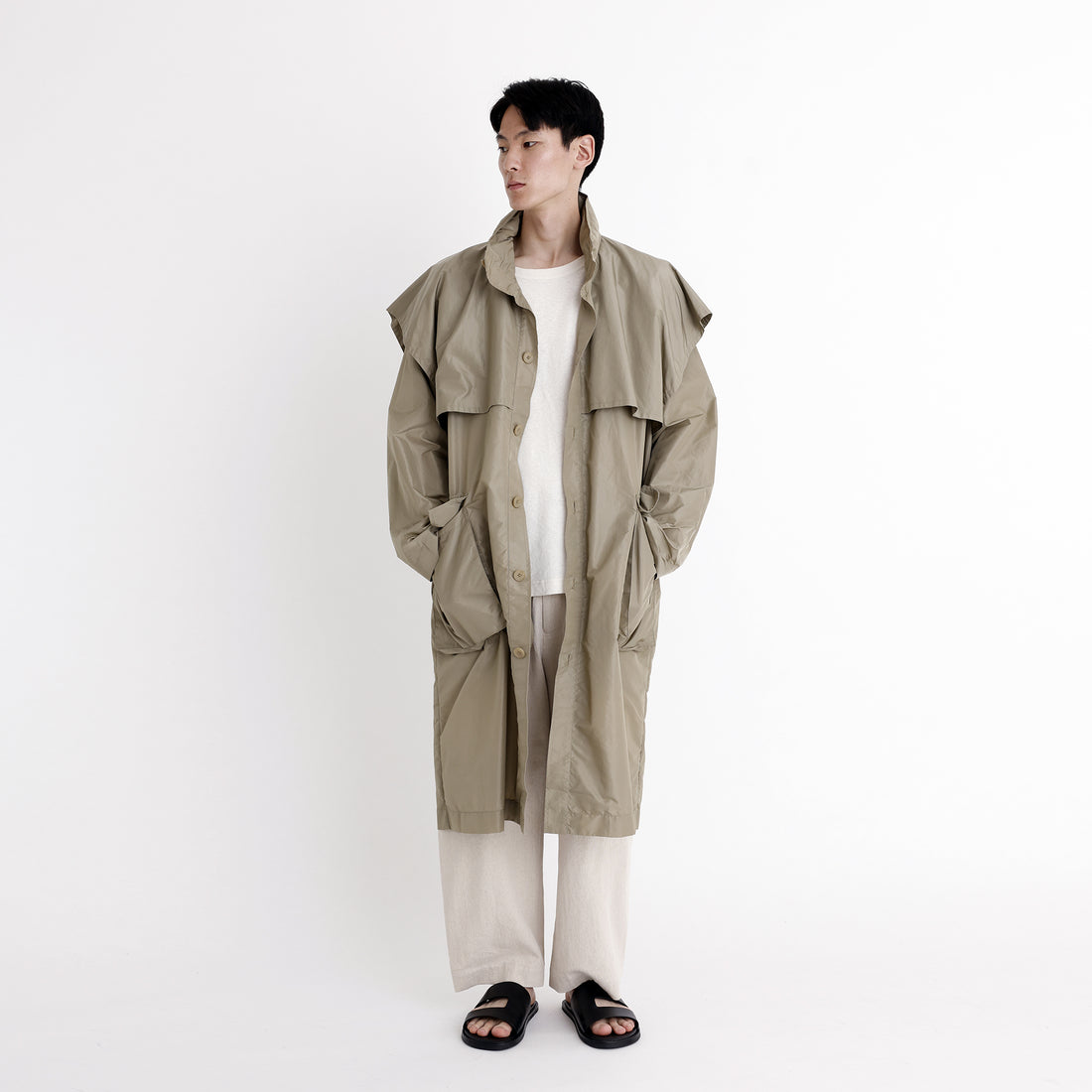 Packable Rain Trench - SS23 - Pistachio Gray – 7115 by Szeki