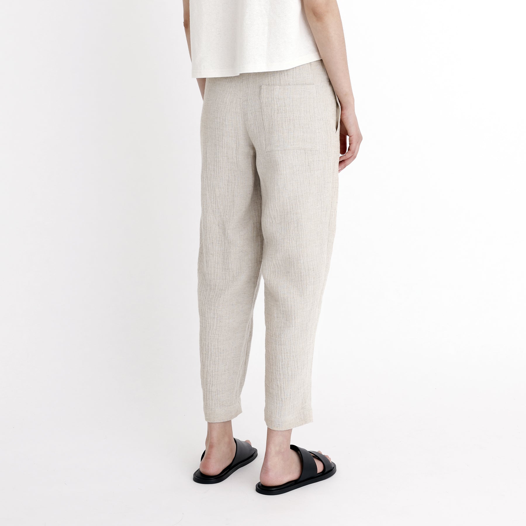 Signature Elastic Pull-Up Trouser - Gauze Edition - Oatmeal