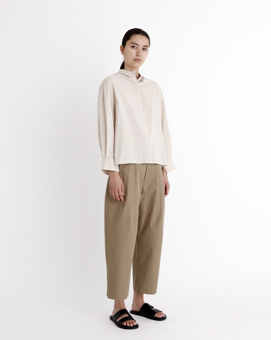 Airy Flat Hem Button Down - SS23 - Oyster