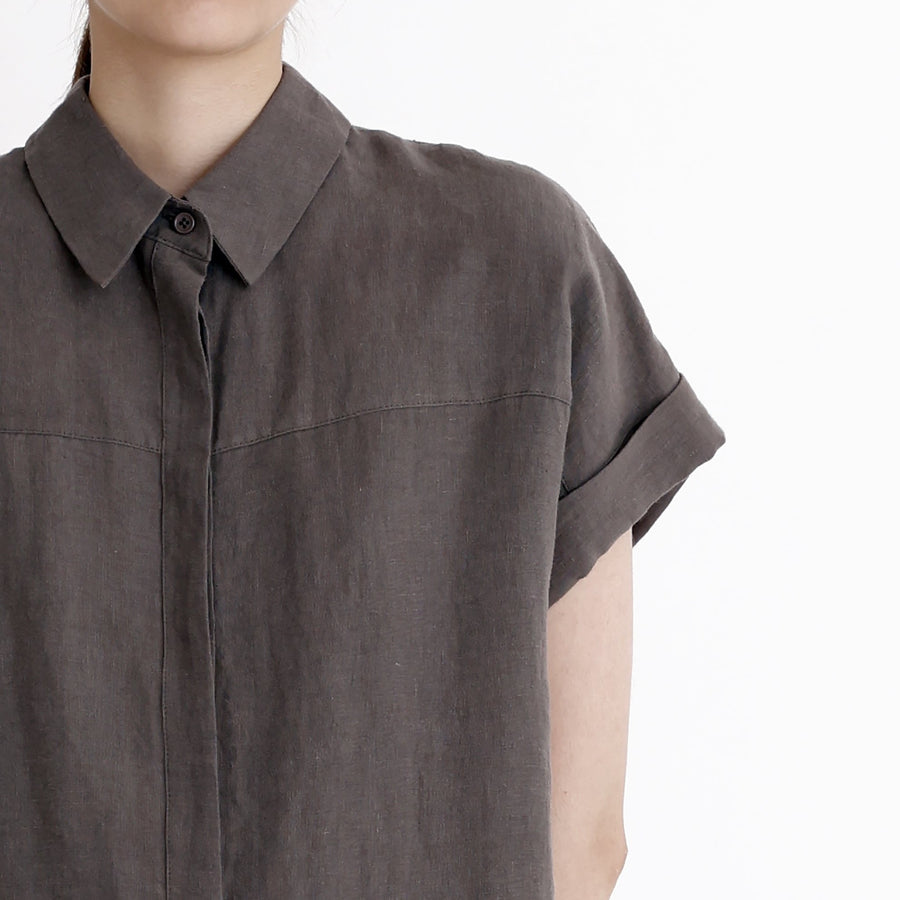Linen Maxi Shirtdress - SS23 - Dark Oak